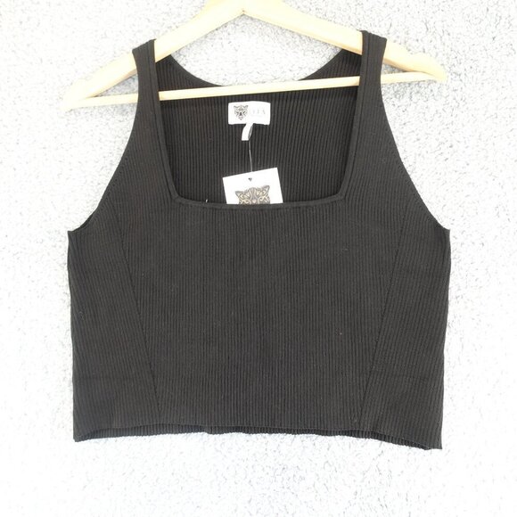 REVOLVE Tops - Lita by Ciara True Rib Tank Top Crop REVOLVE Cotton Women size XXL Black